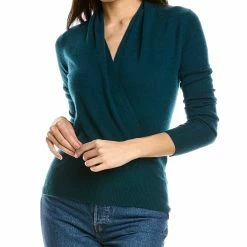 women sofiacashmere Cashmere Faux Wrap Sweater