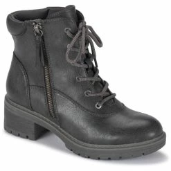 Baretraps Asher Womens Block Heel Zipper Combat & Lace-up Boots
