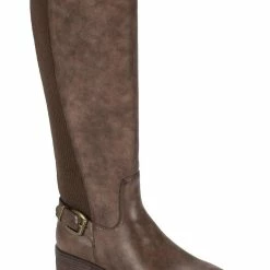 Baretraps Mckayla Womens Faux Leather Wide Calf Knee-High Boots