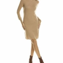 women sofiacashmere Cashmere Crewneck Jersey Dress