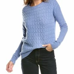 women sofiacashmere Braided Cashmere Sweater