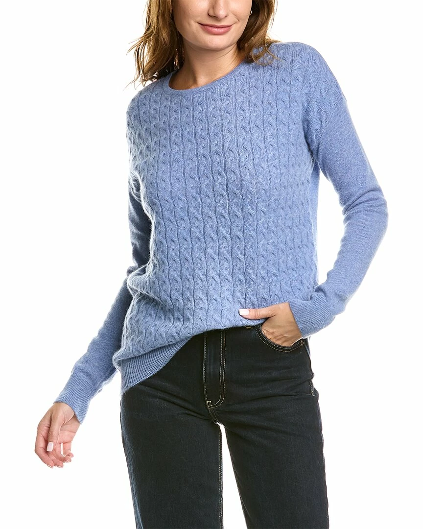 women sofiacashmere Braided Cashmere Sweater