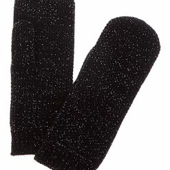 women sofiacashmere Honeycomb Lurex Cashmere Mittens