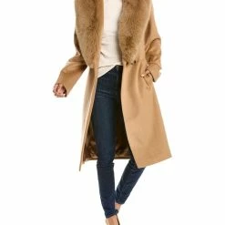 women sofiacashmere Oversized Collar Wool-Blend Coat