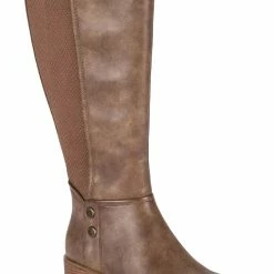 Baretraps Madelyn Womens Faux-Leather Block Heel Knee-High Boots