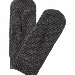 women sofiacashmere Honeycomb Lurex Cashmere Mittens