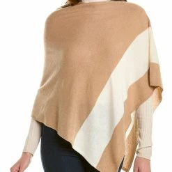 women sofiacashmere Jersey Colorblocked Cashmere Poncho