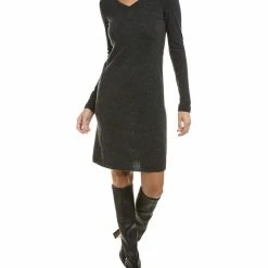women sofiacashmere V-Neck Cashmere Sweaterdress