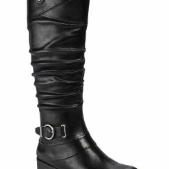 Baretraps Onika Womens Wide Calf Faux Leather Knee-High Boots