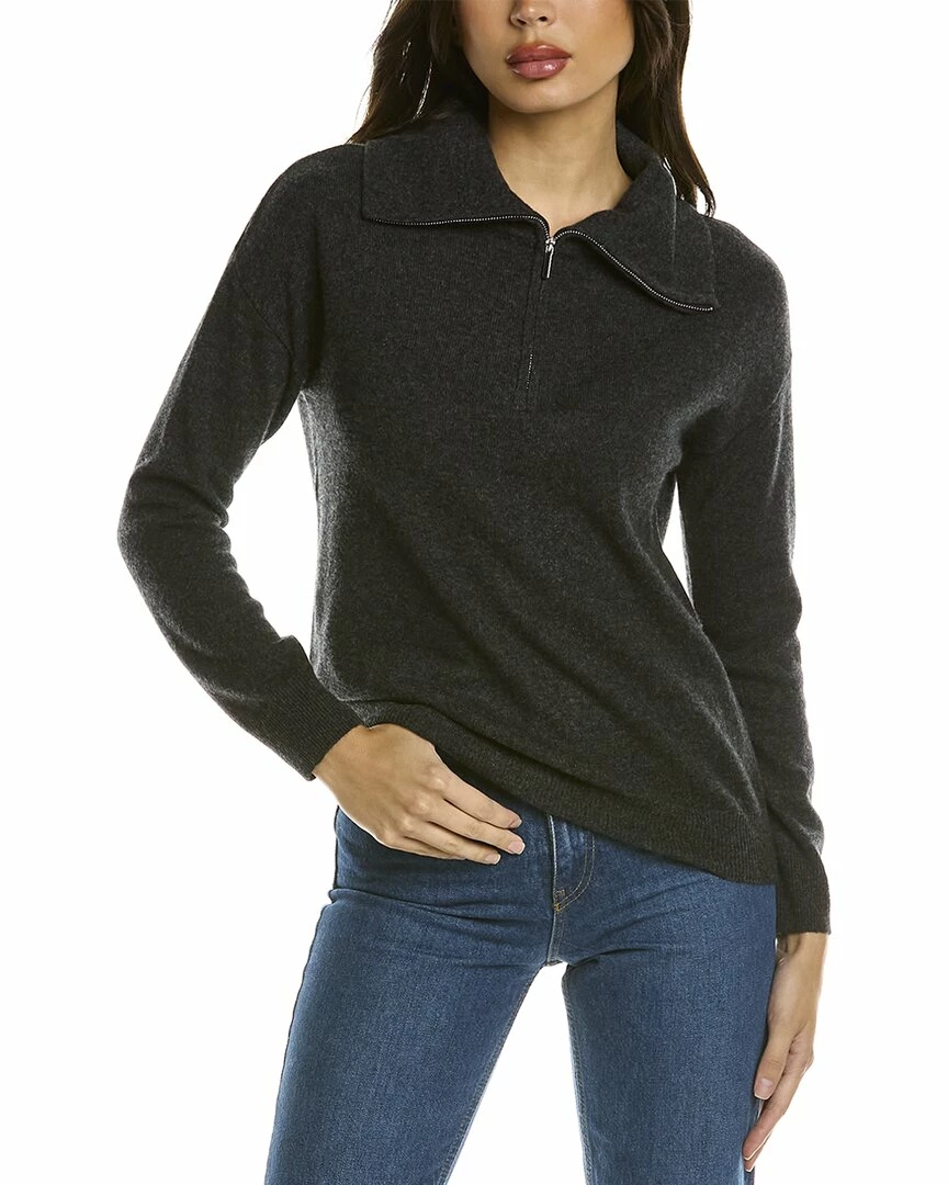 women sofiacashmere Foldover 1/4-Zip Cashmere Sweater