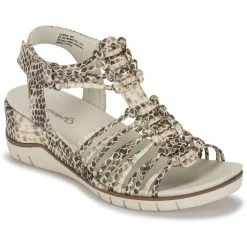 Baretraps Carrie Womens Animal Print Open Toe Wedge Sandals