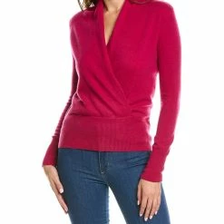 women sofiacashmere Cashmere Faux Wrap Sweater