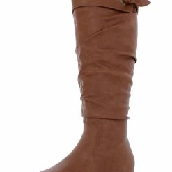 Baretraps Sable Womens Faux Leather Wide Calf Knee-High Boots