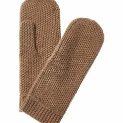 women sofiacashmere Honeycomb Lurex Cashmere Mittens