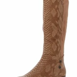 Baretraps Madelyn Womens Faux Leather Embossed Knee-High Boots