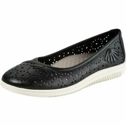 Baretraps Nissa Womens Faux Leather Perforated Flats
