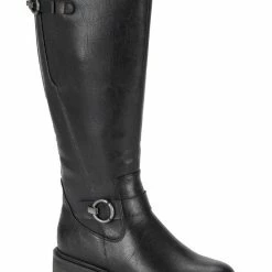 Baretraps Aphrodite Womens Faux Leather Wide Calf Knee-High Boots