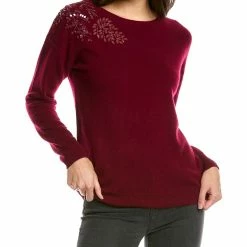 women sofiacashmere Embellished Cashmere Sweater