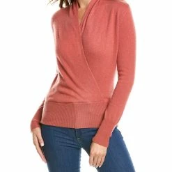 women sofiacashmere Cashmere Faux Wrap Sweater