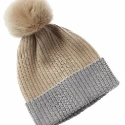 women sofiacashmere Contrast Trim Cashmere-Trim Hat