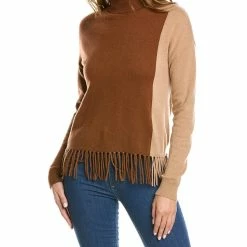 women sofiacashmere Colorblock Cashmere Sweater