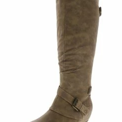 Baretraps Patricia Womens Faux Leather Tall Knee-High Boots