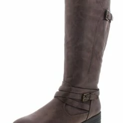 Baretraps Alysha Womens Faux Leather Tall Riding Boots