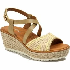 Baretraps Womens Faux Leather Ankle Strap Wedge Sandals
