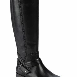 Baretraps Abram Womens Faux Leather Wide Calf Riding Boots